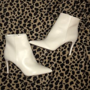 White Stiletto Booties NWOT